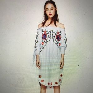 Zara Linen embroidered dress